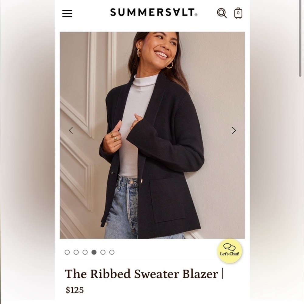 Summersalt The Ribbed Black Knit Sweater Blazer